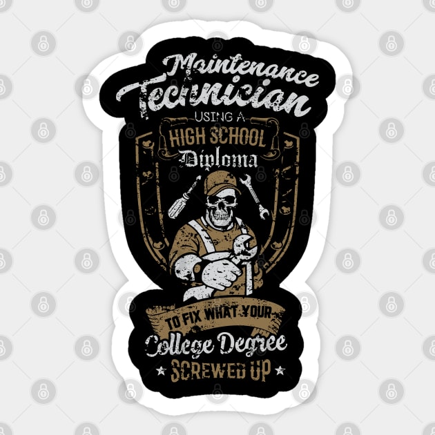 Maintenance Technician High School Diploma Sticker by wildbot